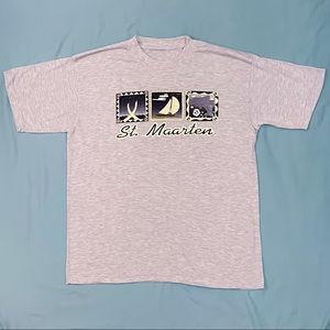 Vintage 90’s St. Maarten Tee Heather Grey Size XL